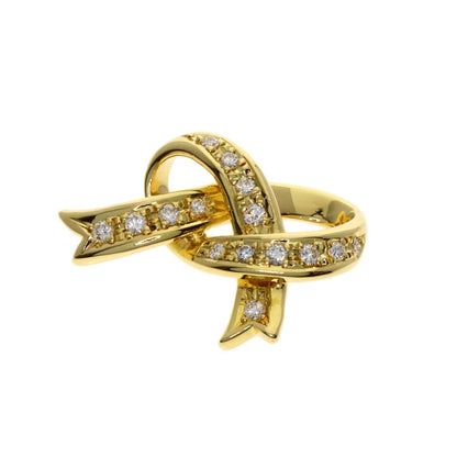 MIKIMOTO ribbon diamond pendant top in 18K yellow gold for women, 0.13ct diamonds, size 14.1x19x5.2mm
