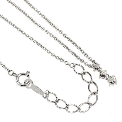 Mikimoto K18WG diamond pendant necklace featuring three stones with a 0.18ct total diamond weight on a white gold chain
