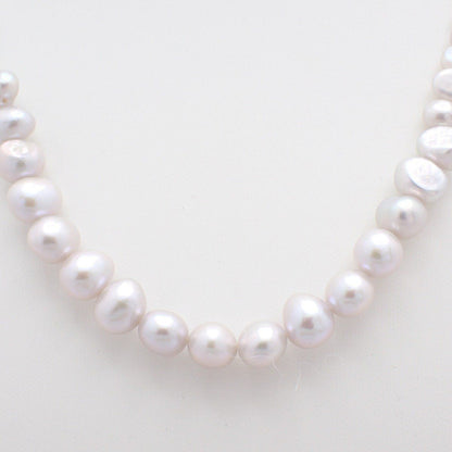 Agete Pearl Necklace featuring Silver 925 chain and single natural pearl pendant, 45 cm length