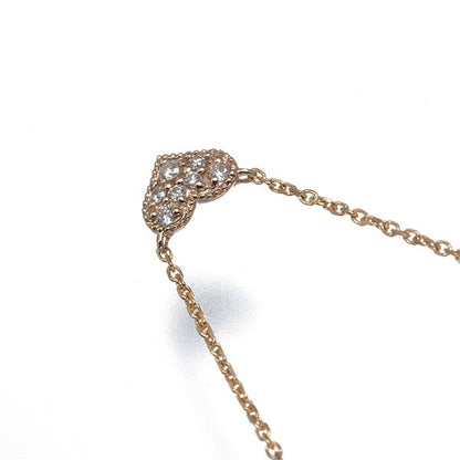 Agete necklace featuring a 0.04ct pave diamond heart pendant in 18k pink gold on a 36-40cm chain