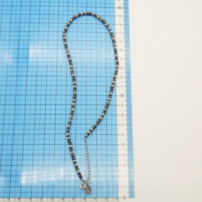 Ageto freshwater pearl necklace with black and white pearls on silver chain model 24-4881S