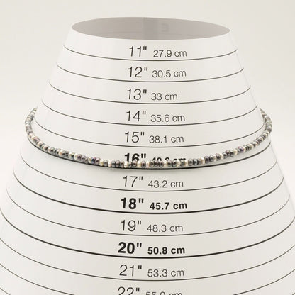 Ageto freshwater pearl necklace with black and white pearls on silver chain model 24-4881S
