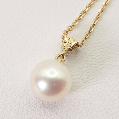 Mikimoto K18 necklace featuring an 8.3mm Akoya pearl and diamond accents, model 25-1023S