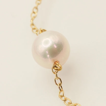 Mikimoto K18 Akoya pearl necklace model 25-420S featuring a single pearl on a gold chain