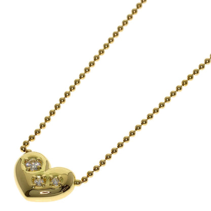 MIKIMOTO Heart Motif 3P Diamond Necklace with 39.5 cm gold tone K18YG chain for ladies
