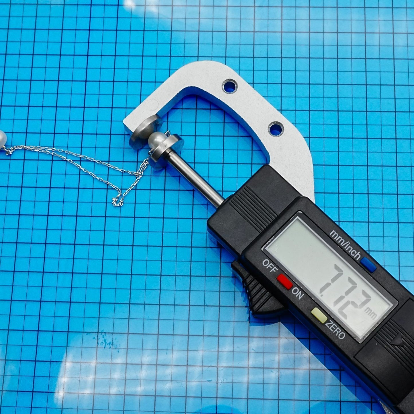 Rare Agete K10 white gold long pearl necklace with a 0.01ct diamond, approximately 100cm in length