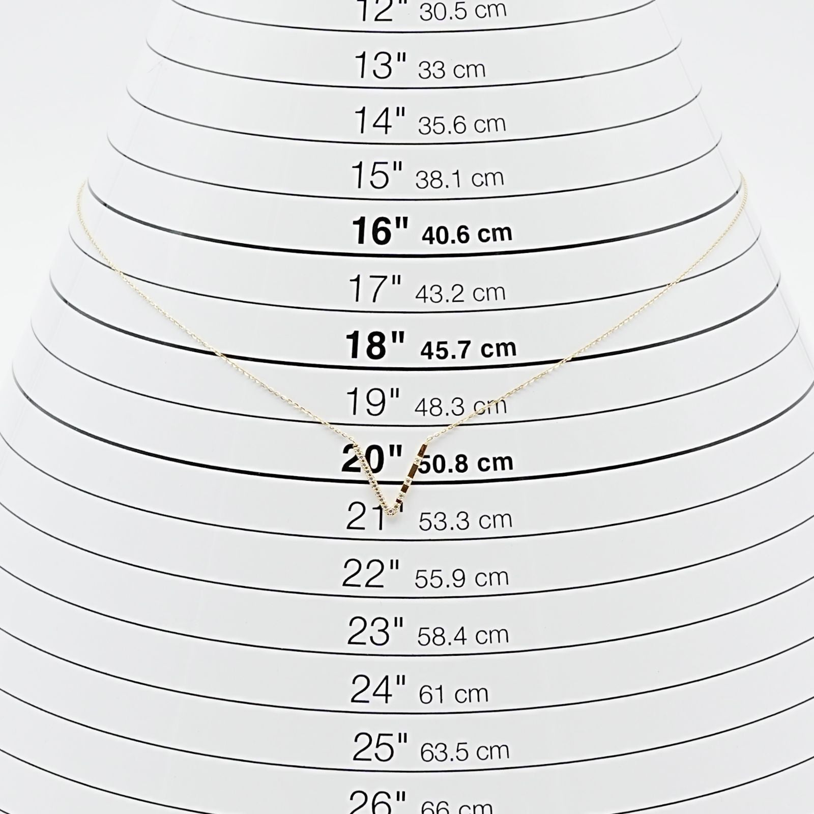 Agete K18 V Line Diamond Necklace 25-1402S featuring 0.04ct diamonds on a refined V line design