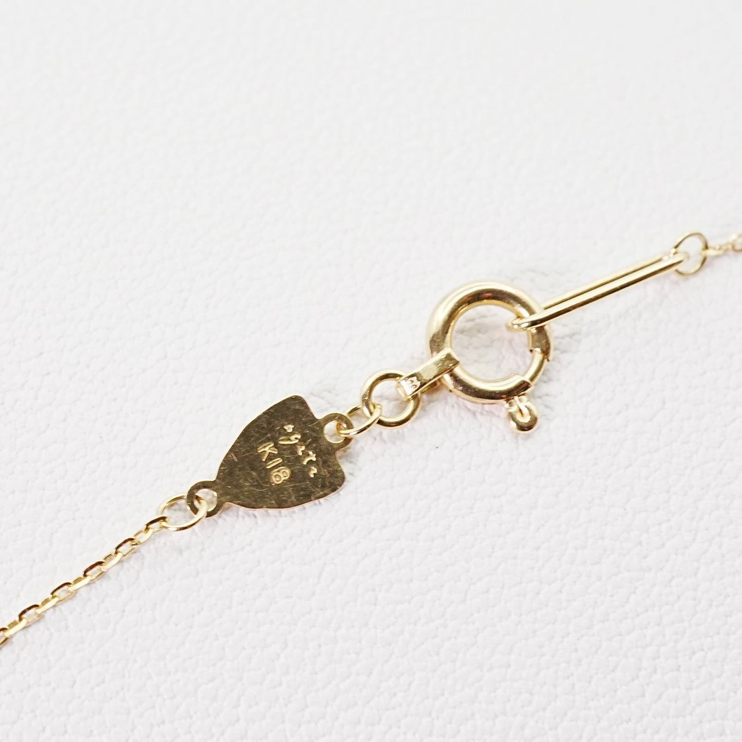 Agete K18 V Line Diamond Necklace 25-1402S featuring 0.04ct diamonds on a refined V line design