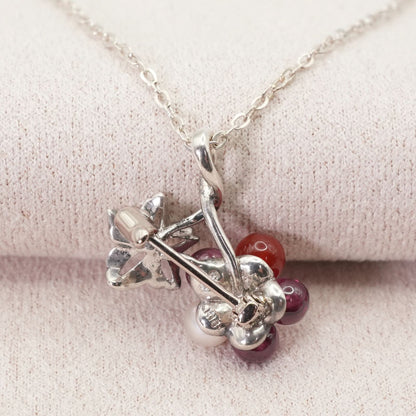 Mikimoto limited edition pearl and carnelian necklace brooch with K18 gold and Silver 925 clasp