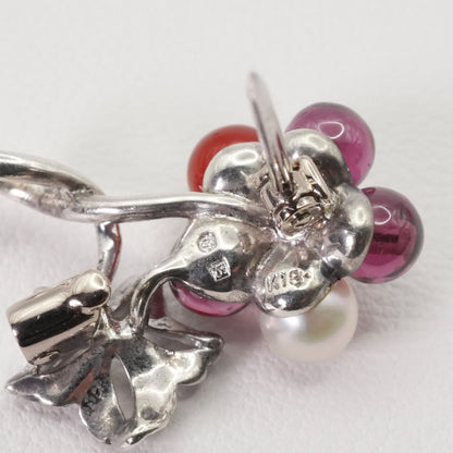 Mikimoto limited edition pearl and carnelian necklace brooch with K18 gold and Silver 925 clasp