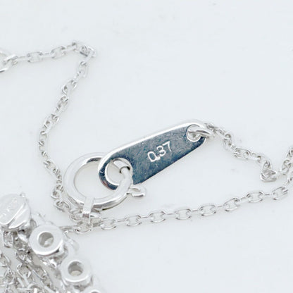 Mikimoto 0.37ct diamond necklace in K18 white gold with adjustable chain and delicate pendant