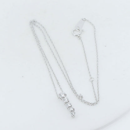 Mikimoto 0.37ct diamond necklace in K18 white gold with adjustable chain and delicate pendant