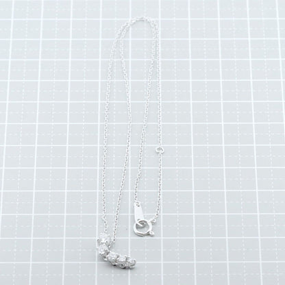 Mikimoto 0.37ct diamond necklace in K18 white gold with adjustable chain and delicate pendant