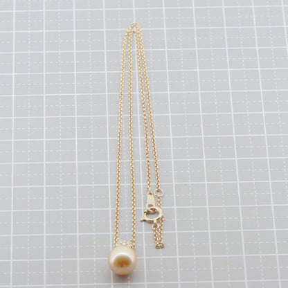 Tasaki Law gold necklace featuring an 8.8mm golden pearl and 0.12ct diamond on an 18K yellow gold chain