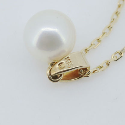 Mikimoto pearl necklace with 7.3mm pearl and 18K yellow gold chain adjustable up to 40 cm