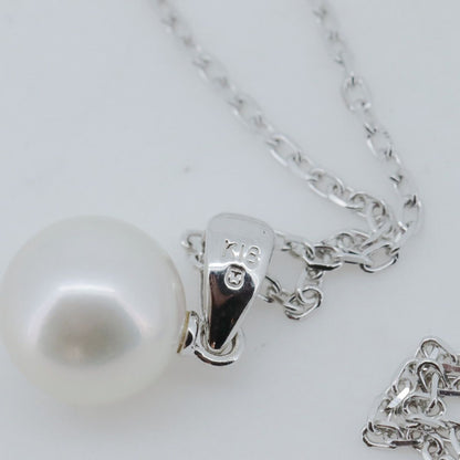 Mikimoto pearl necklace with 7.8mm pearls and 18K white gold chain, 38-40cm length