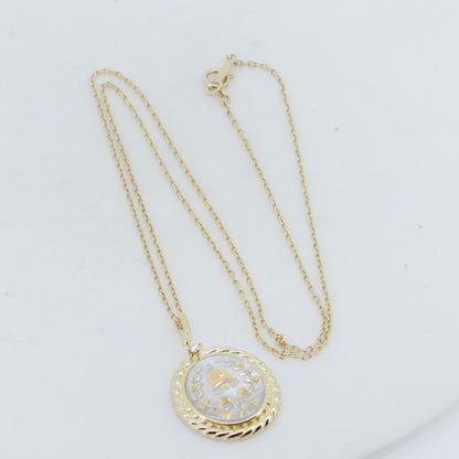 Mikimoto Pikway diamond necklace 0.04ct in 18K yellow gold with adjustable chain