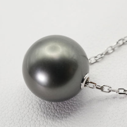 Mikimoto Black Pearl Necklace featuring a 10.5mm black cultured pearl set in K18 white gold