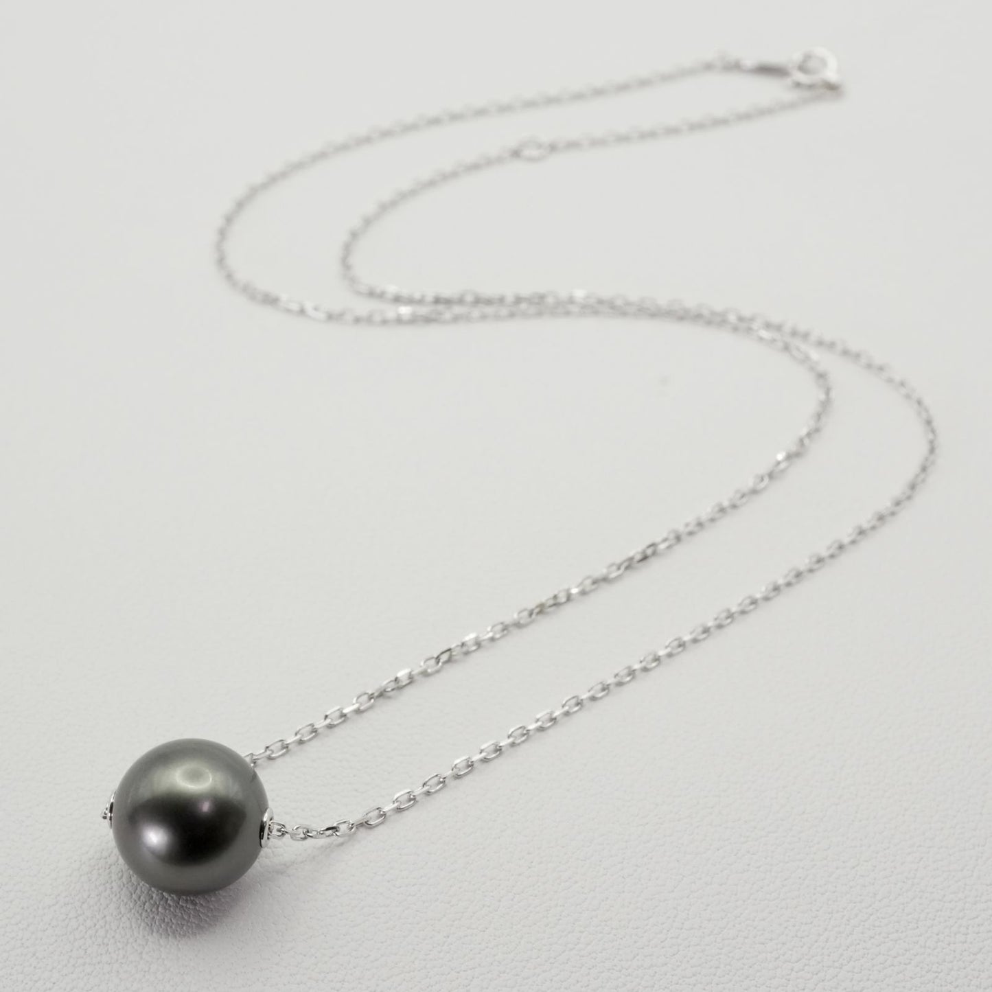 Mikimoto Black Pearl Necklace featuring a 10.5mm black cultured pearl set in K18 white gold