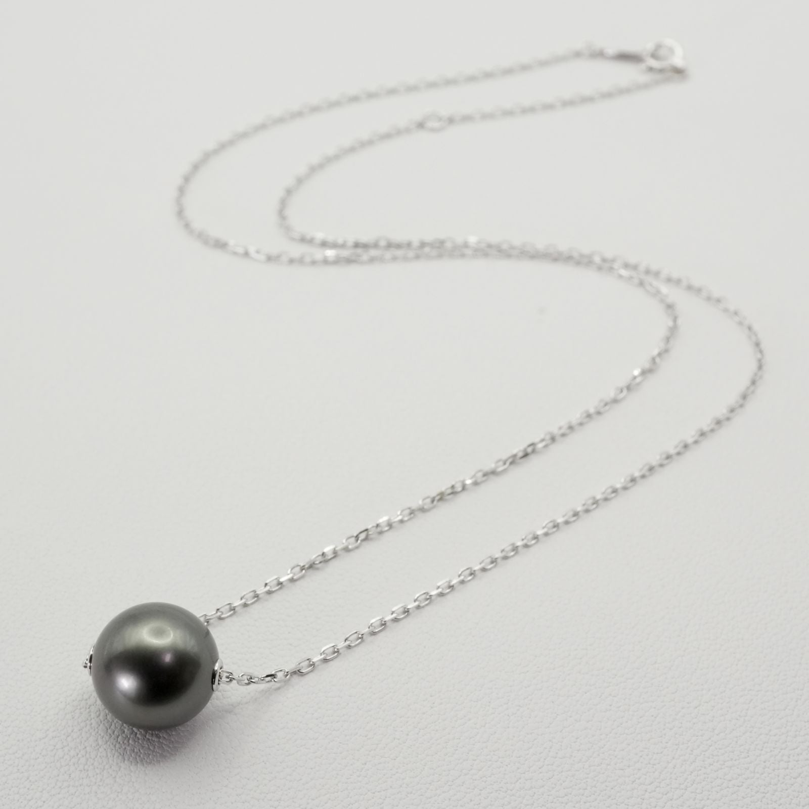 Mikimoto Black Pearl Necklace featuring a 10.5mm black cultured pearl set in K18 white gold