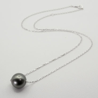 Mikimoto Black Pearl Necklace featuring a 10.5mm black cultured pearl set in K18 white gold