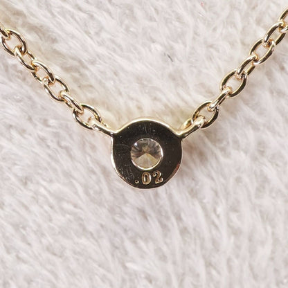 Agete K10 gold necklace with 0.02ct diamond pendant model 24-3286 on white background