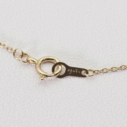 Agete K10 gold necklace with 0.02ct diamond pendant model 24-3286 on white background