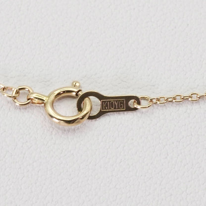 Agete K10 gold necklace with 0.02ct diamond pendant model 24-3286 on white background