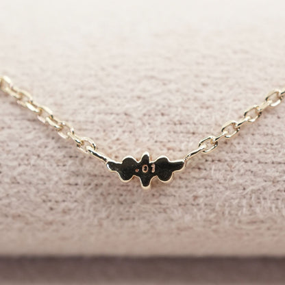 Agate K10 Diamond Necklace featuring polished K10 metal and sparkling diamonds on a delicate chain