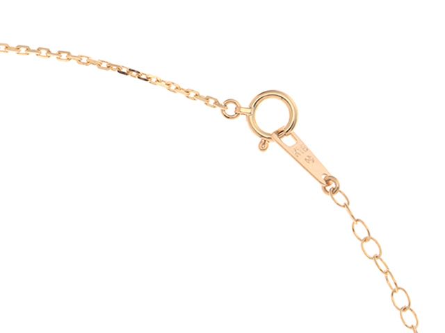 TASAKI K18 yellow gold necklace with diamond 0.38ct and ruby pendant, 40cm length for women
