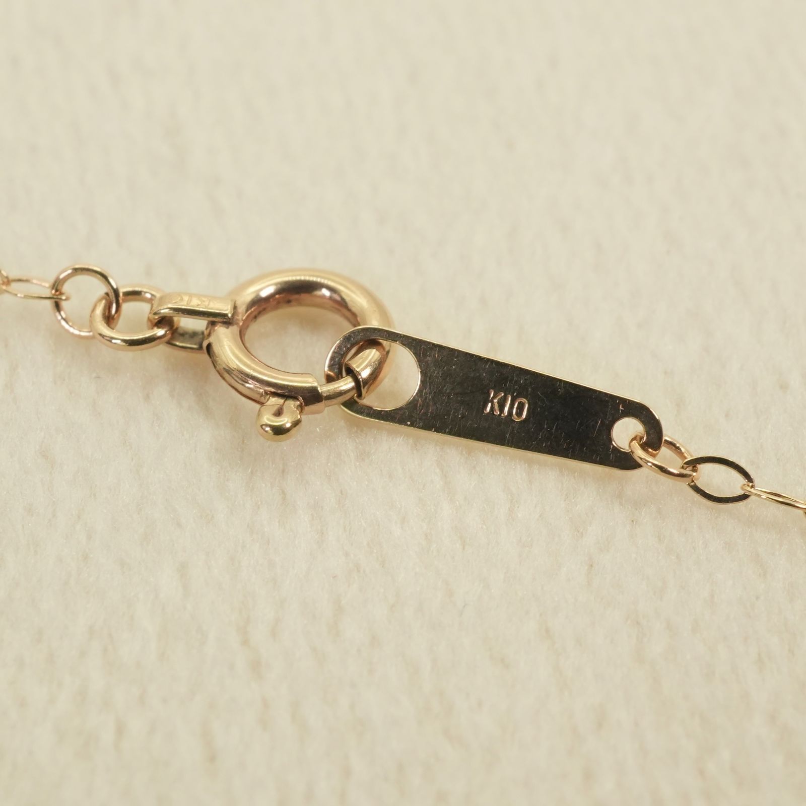 Agete K10 openwork chain necklace with natural pearls, size detailed in image, model 26-1535
