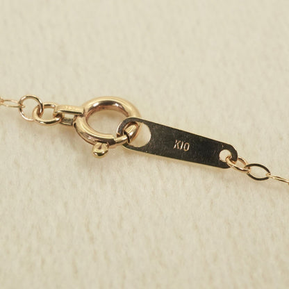Agete K10 openwork chain necklace with natural pearls, size detailed in image, model 26-1535