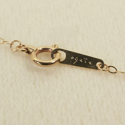 Agete K10 openwork chain necklace with natural pearls, size detailed in image, model 26-1535