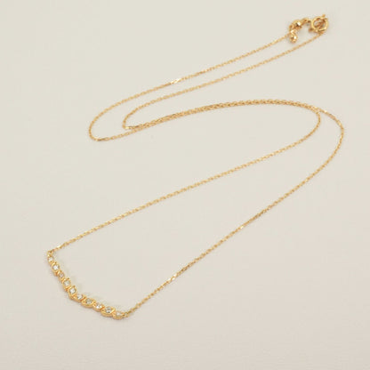 Agate K18 Diamond V Line Necklace 24-4403 with 0.12ct diamonds on a white background