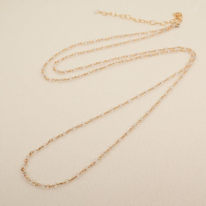 Agete long necklace made of silver with a labradorite stone pendant