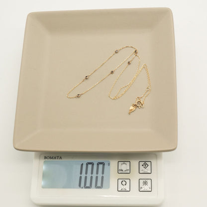 Agete Dreamy Sapphire Station Necklace 26-0797 featuring K10 gold and sapphire stones