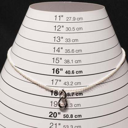 Mikimoto pearl pendant necklace with 18K white gold chain and silver pearl top, model 25-3060