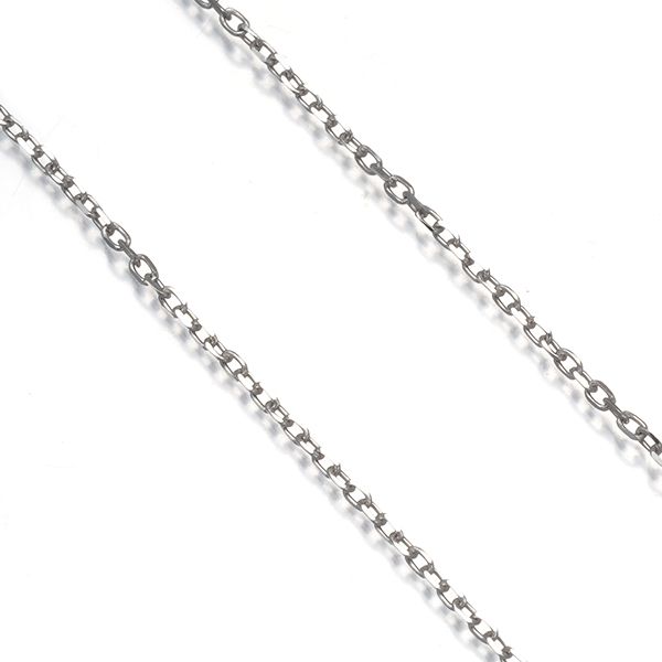 Mikimoto Cut Azuki Chain Necklace 39cm length in white gold with 1.0mm width and clasp detail