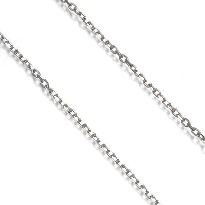 Mikimoto Cut Azuki Chain Necklace 39cm length in white gold with 1.0mm width and clasp detail