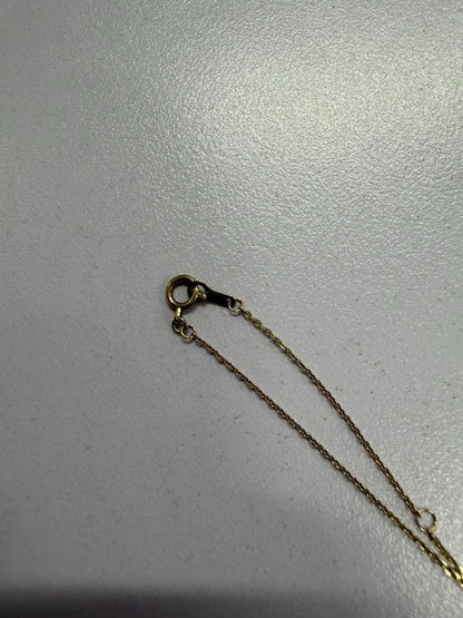 Agete K10 10 karat gold necklace with heart motif pendant on 38cm chain weighing 1.1 grams