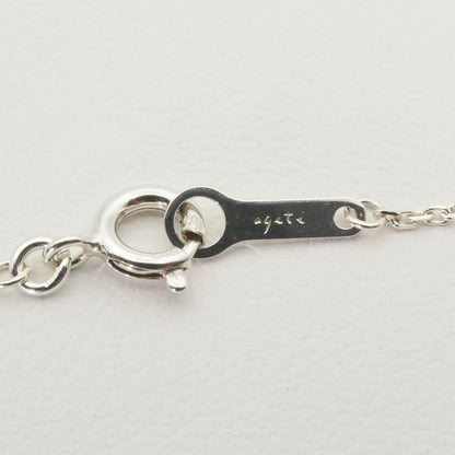 Agate Silver Shell Oval Marquis SV Necklace with silver and shell detail, worn look, displayed on white background