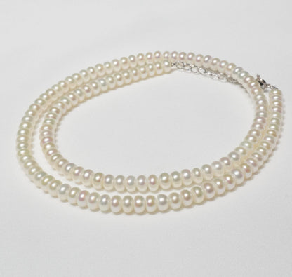 Mikimoto Perlerita button pearl necklace in white gold with freshwater pearls, model 24-5435