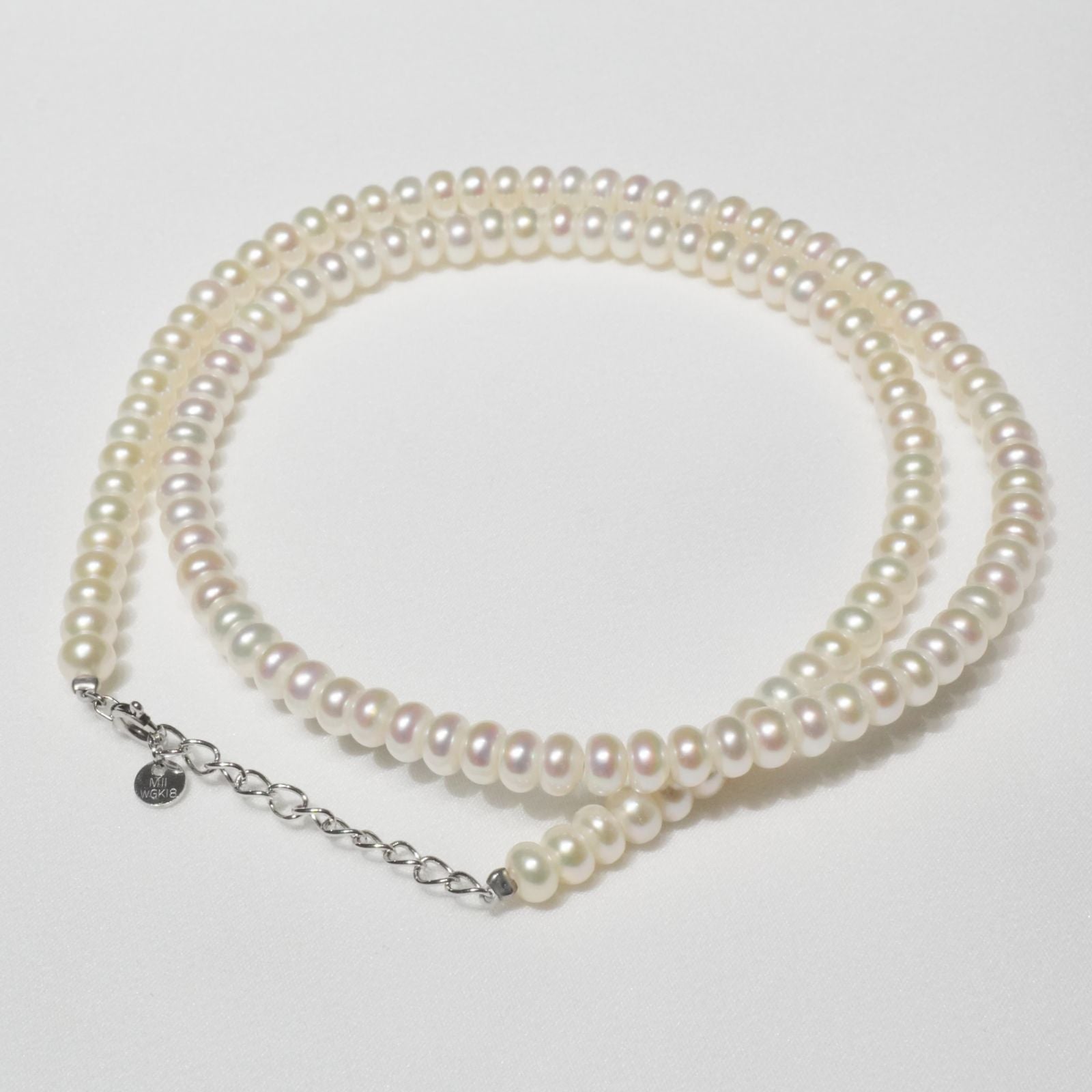 Mikimoto Perlerita button pearl necklace in white gold with freshwater pearls, model 24-5435