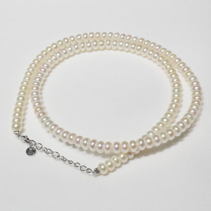 Mikimoto Perlerita button pearl necklace in white gold with freshwater pearls, model 24-5435