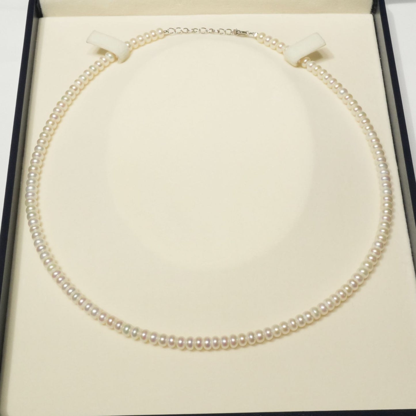 Mikimoto Perlerita button pearl necklace in white gold with freshwater pearls, model 24-5435