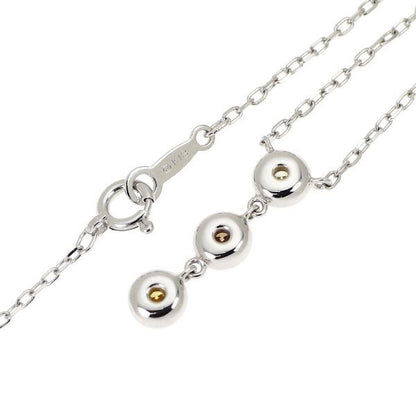 Mikimoto K18 white gold pendant necklace with three color diamonds totaling 0.16ct on a 39.5cm chain