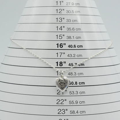 Agete Heart Rocket necklace with amethyst stone in 925 silver, cleaned and polished, size details shown in images
