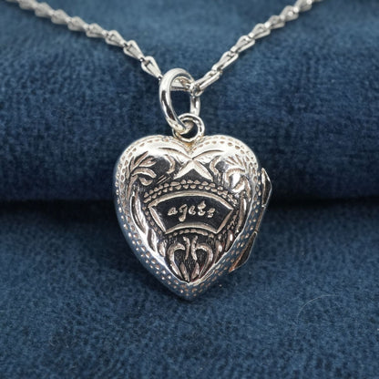 Agete Heart Rocket necklace with amethyst stone in 925 silver, cleaned and polished, size details shown in images