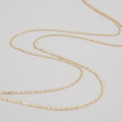 Agete K10 Necklace featuring a delicate Azuki chain in polished gold tone