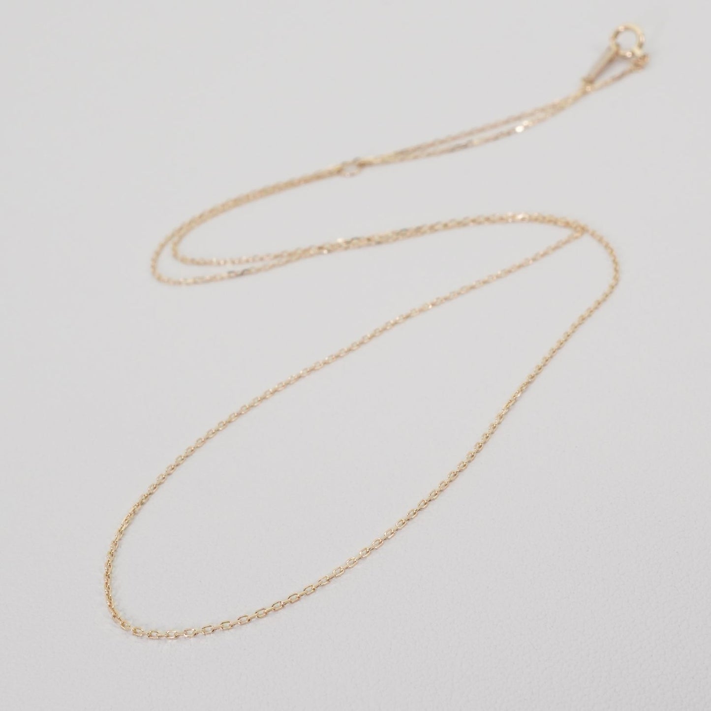Agete K10 Necklace featuring a delicate Azuki chain in polished gold tone